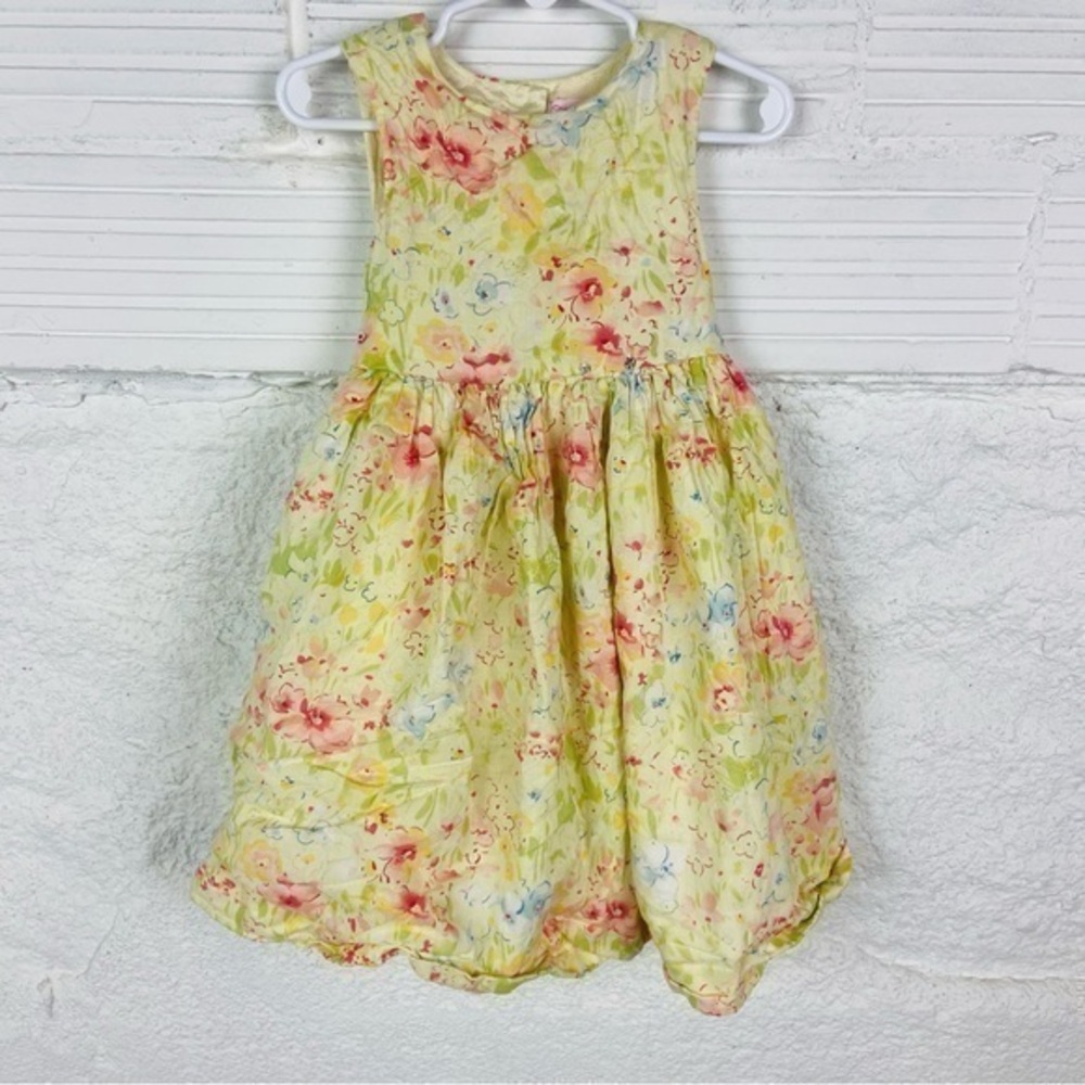 POLLY FINDERS floral spring cotton yellow & pink dress Size 4T